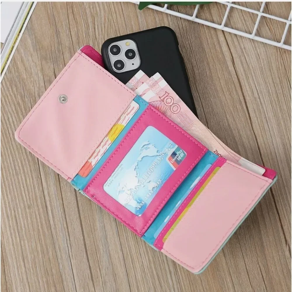 Small Wallets for Women Bifold PU Leather Wallet Card Case Holder Mini Purse
